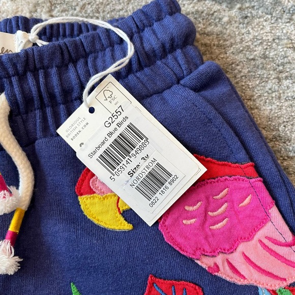 Mini Boden Jersey Applique Bird Shorts 3T NWT - Picture 5 of 7